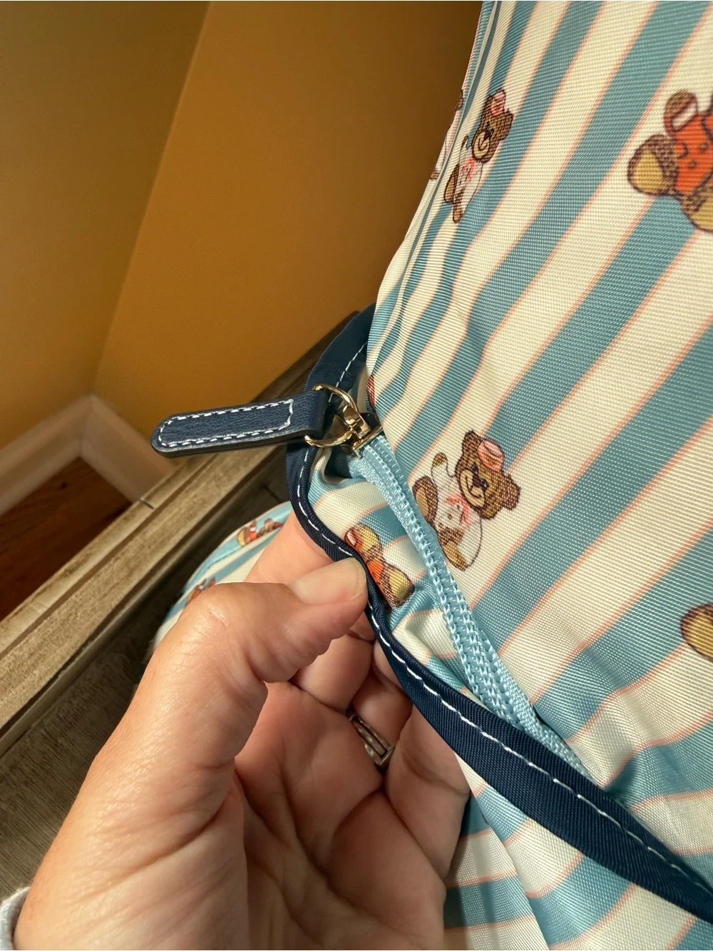 NWT Stoney Clover Lane Teddy Bear Striped Utility Tote